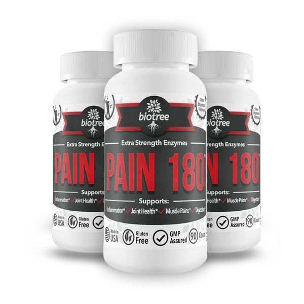 Pain 180 - Extra Strength Proteolytic Enzymes Support: Inflammation, Indigestion, Digestive health, Joint health, Muscle pain