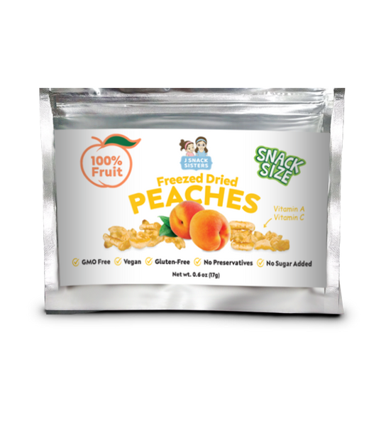 FD Peach Snacks - Yum! - Snack Size Freeze Dried Peaches (0.6 oz)